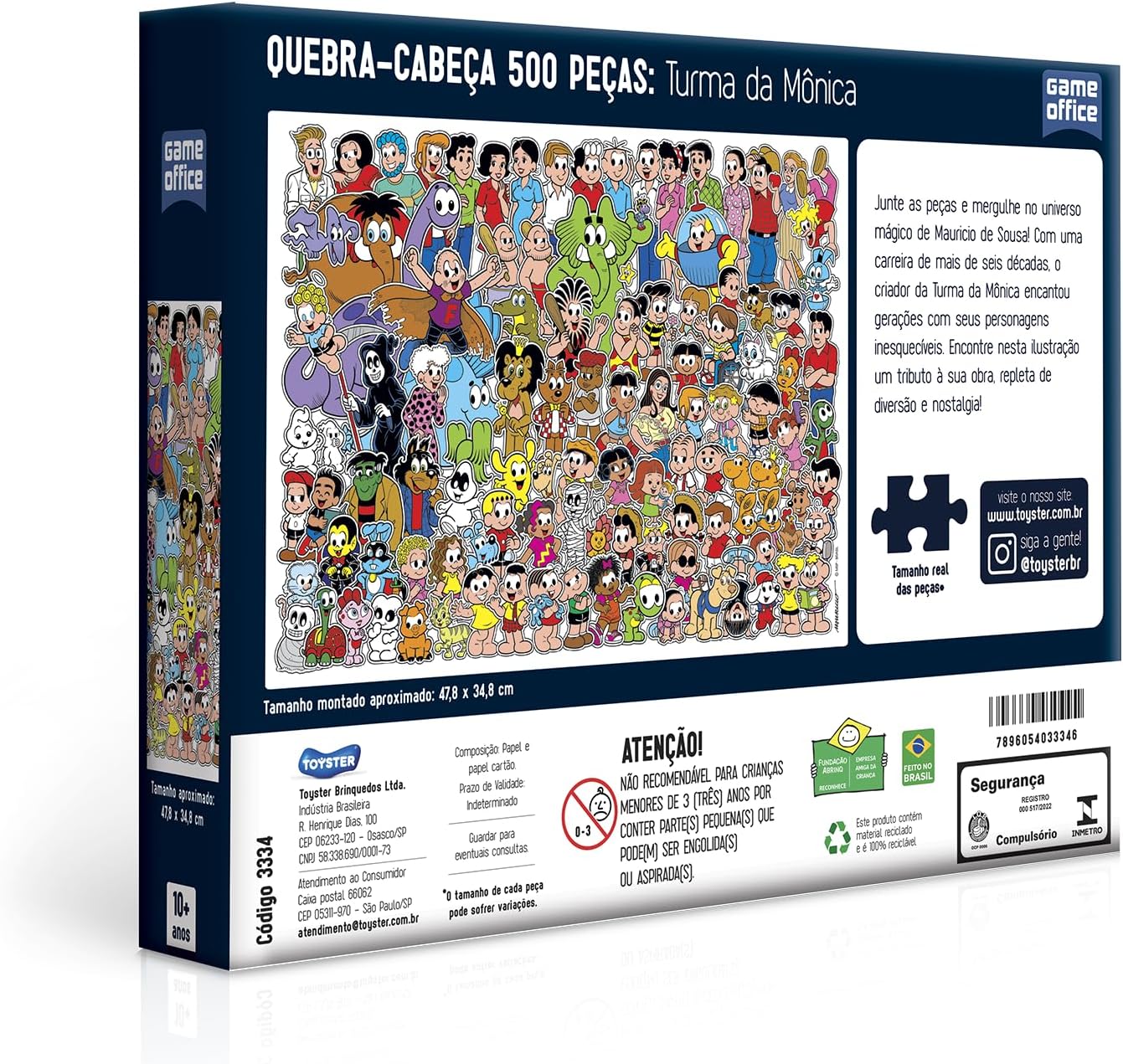 Toyster - Quebra-cabeça: Turma da Mônica - 500 peças - Game Office - Imagem 2