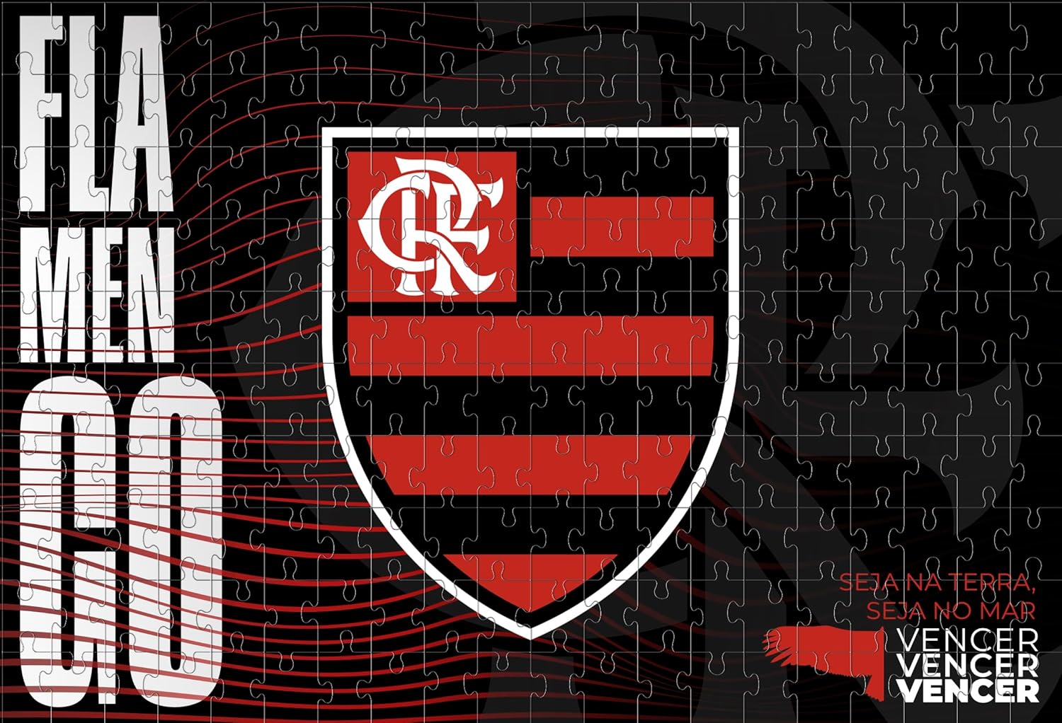 Flamengo, quebra cabeça Brasão Flamengo, 200 peças, Mimo brinquedos - Imagem 2