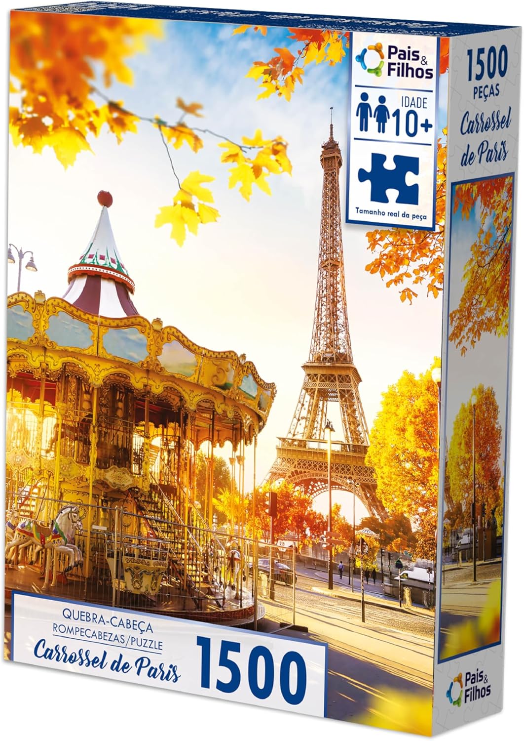 Pais & Filhos | Quebra-Cabeça Carrossel de Paris 1500 Peças | Puzzle Adulto Premium, Alta Definição, Desafio Relaxante +12 anos