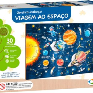 Pais & Filhos | Quebra-Cabeça Viagem Ao Espaço 30 Peças | Brinquedo Educativo 4+ | Coordenação Motora e Raciocínio | Tema Astronauta e Planetas