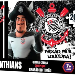 Corinthians, Quebra cabeça Brasão Corinthians 200 peças, Mimo brinquedos