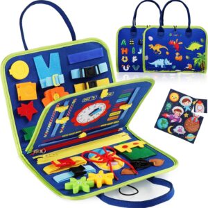 Maleta Sensorial Educativa Montessori Infantil, Brinquedo Didático Portátil para Desenvolvimento Cognitivo e Coordenação Motora, Ideal para Crianças, Viagens e Aprendizado Divertido (Azul)