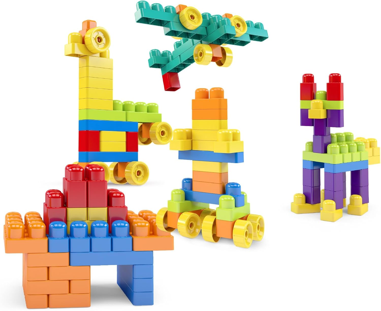 Brinquedos Educativos para Crianças e Pré-Escolares, Conjunto de Blocos de Construção, Blocos de Montar Infantil Educativo, Blocolândia DISMAT (110 Peças) - Imagem 2