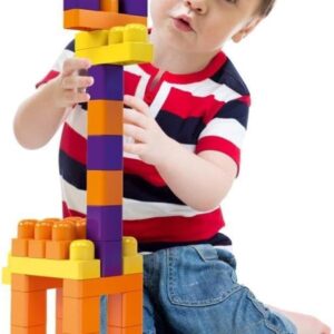 Blocos de Montar V Infantil da Blocolândia Dismat - 60 Peças Coloridas e Seguras, Estimula Inteligência e Coordenação Motora, Ideal para Crianças a Partir de 18 Meses