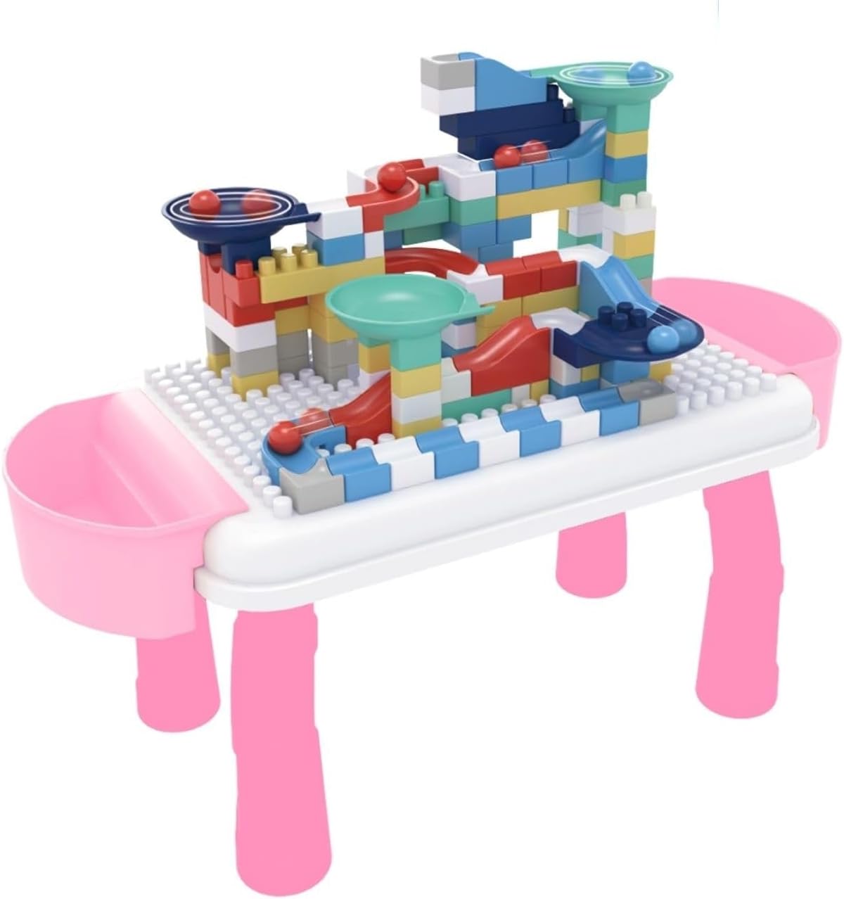 Mesa de Atividades Interativa Educativa Infantil Com Blocos de Montar Coloridos