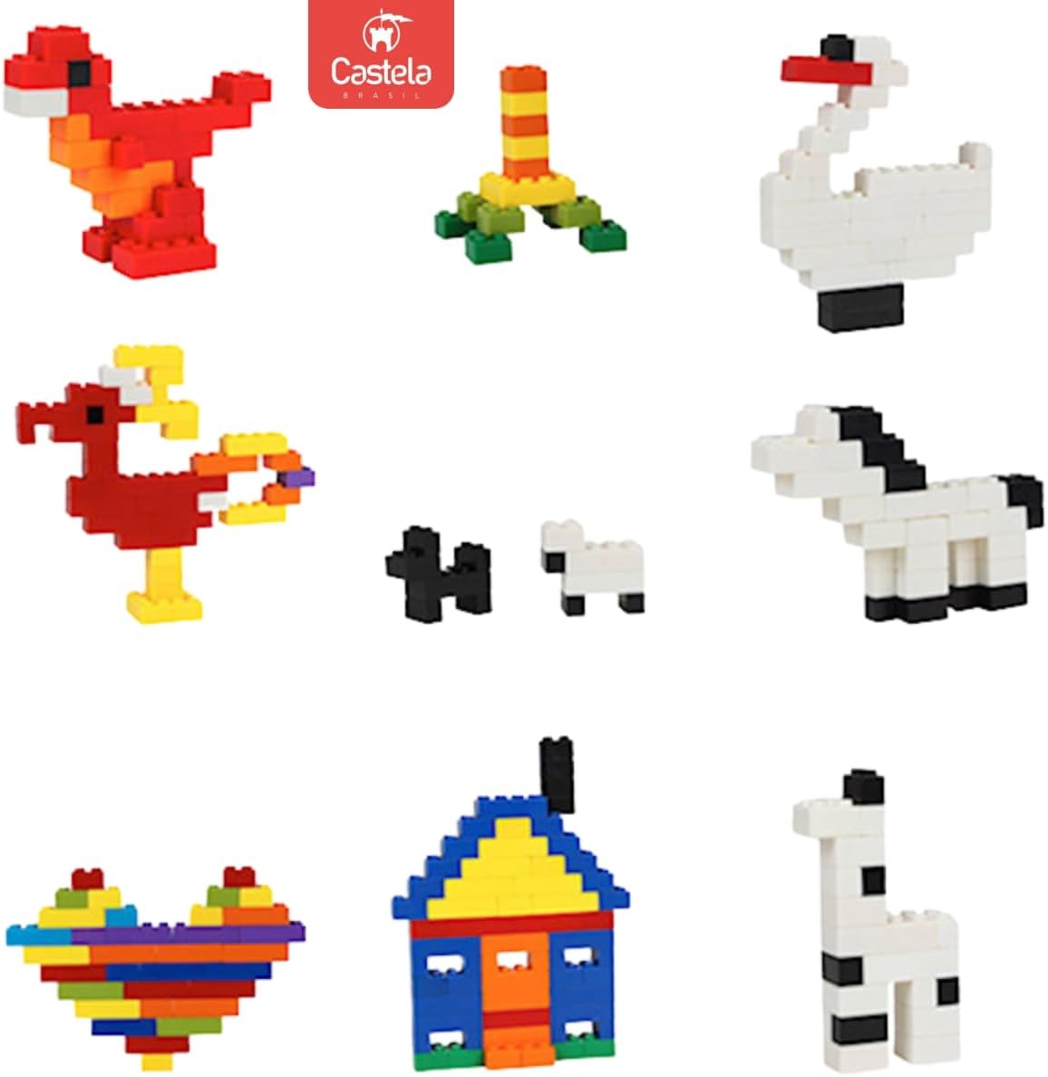 Brinquedo Blocos De Montar Educativo 1000 Peças Castela - Imagem 8