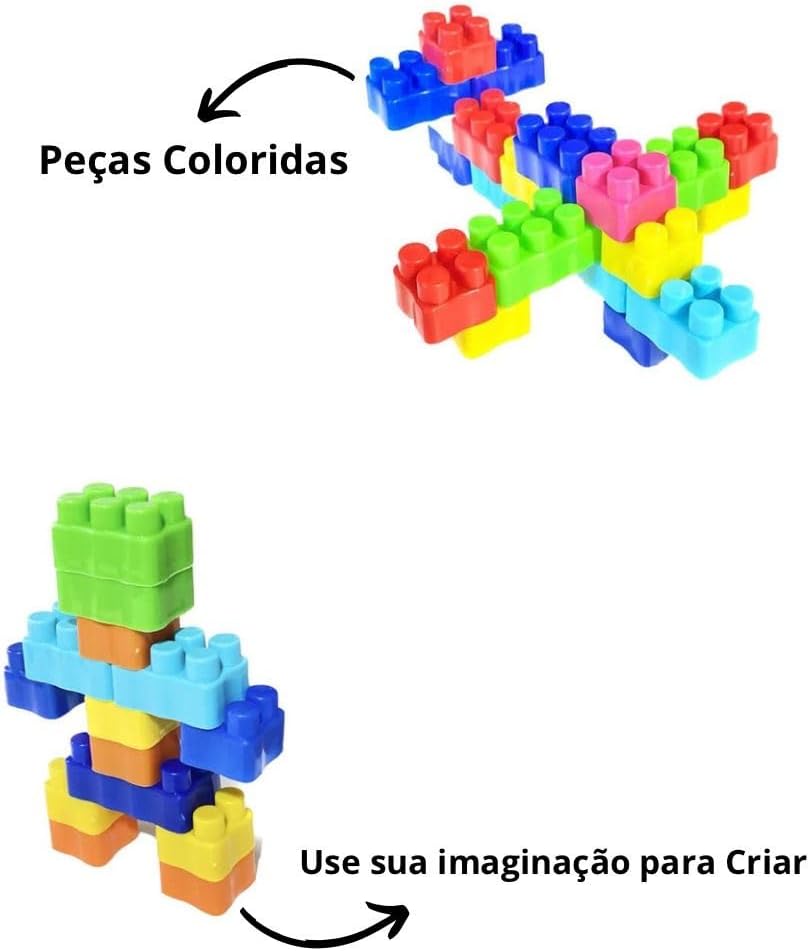 300 Blocos Para Montar Acompanha Bolsa - Imagem 3