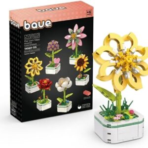 Blocos de Montar - BAUE NATURE - Flor Jasmim com Vaso - Colecionáveis - 119 Peças