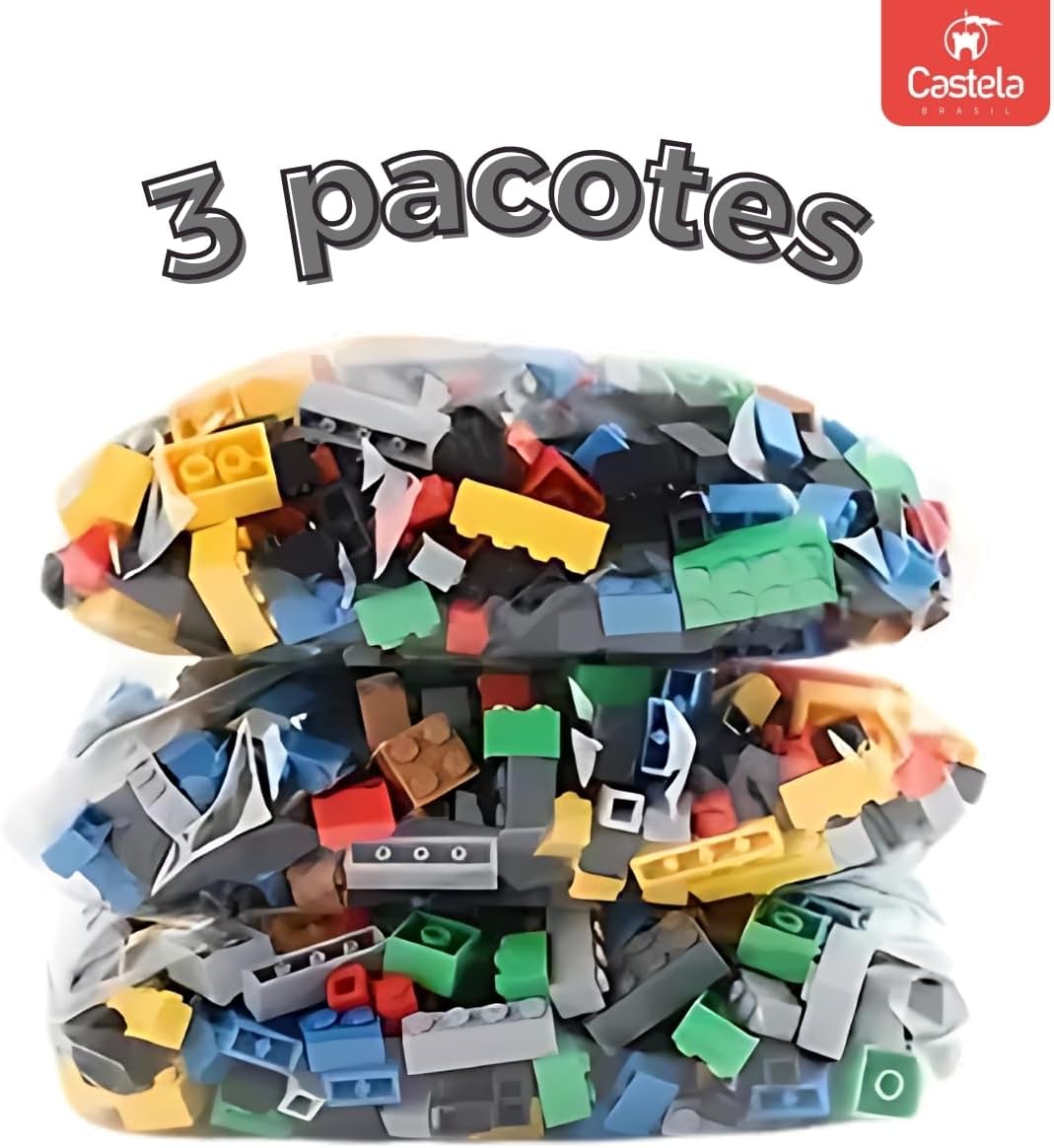 Brinquedo Blocos De Montar Educativo 1000 Peças Castela - Imagem 3