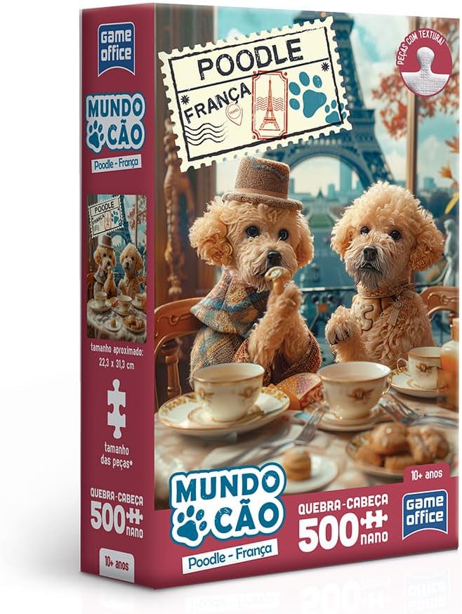 Toyster - Quebra-cabeça: Coleção Mundo Cão - Poodle Francês - 500 peças nano - Game Office