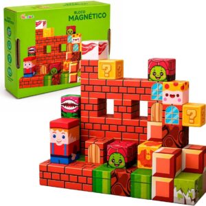 Blocos Magneticos De Montar 60 Peças Cubo Estilo Pixel Forte Imantado - Brinquedo Magnetico Infantil De Montar Criativo 3+ Anos