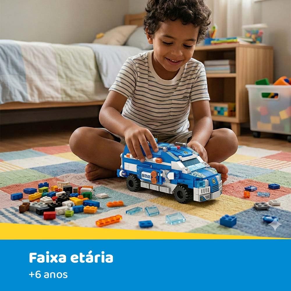 Blocos de Montar Cubic 25 em 1 Pol�cia 569 Pe�as Multikids - BR1619 - Imagem 9