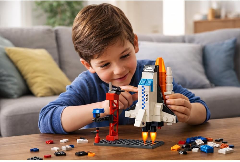 Brinquedo de Montar Educativo Kit Blocos de Construção Espacial, Nave Espaço - 105 peças (+3 anos) - Imagem 4