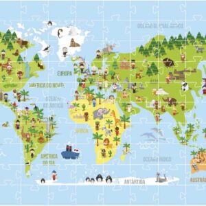 Quebra-Cabeça, Coluna, Cartonado, Mundi, 100 Peças