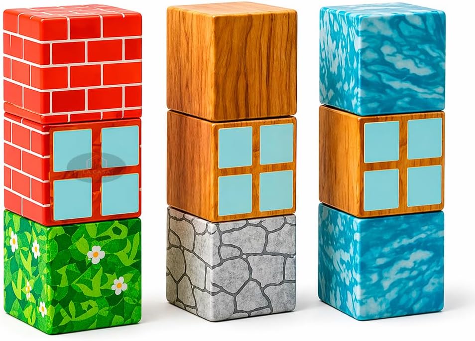 Blocos Magneticos De Montar 60 Peças Cubo Estilo Pixel Forte Imantado - Brinquedo Magnetico Infantil De Montar Criativo 3+ Anos - Imagem 2