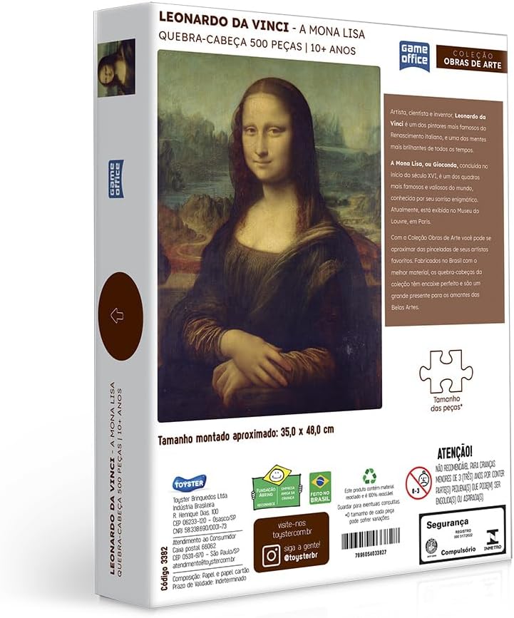 Toyster - Mona Lisa - Quebra-cabeça 500 Peças - Game Office - Imagem 2