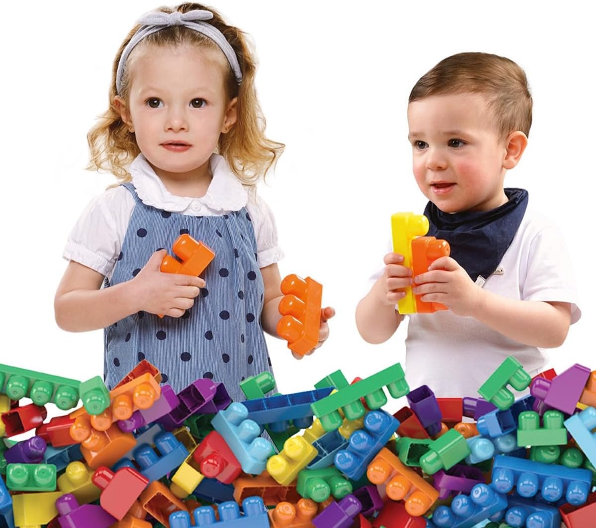 Brinquedos Educativos para Crianças e Pré-Escolares, Conjunto de Blocos de Construção, Blocos de Montar Infantil Educativo, Blocolândia DISMAT (110 Peças) - Imagem 3