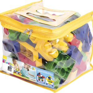 Brinquedo Educativo Pedagógico Blocos de Montar com Bolsa Organizadora para Crianças (99 peças)