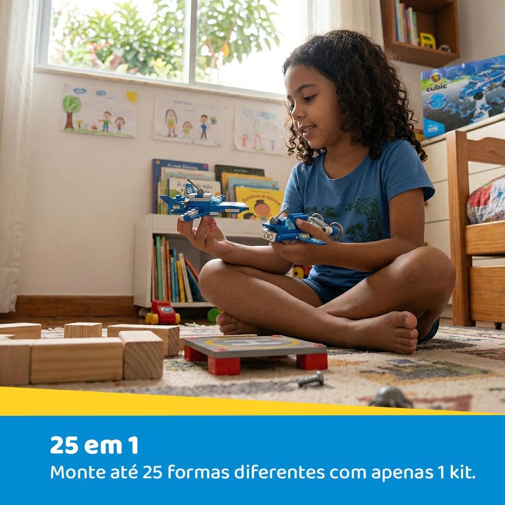Blocos de Montar Cubic 25 em 1 Pol�cia 569 Pe�as Multikids - BR1619 - Imagem 8