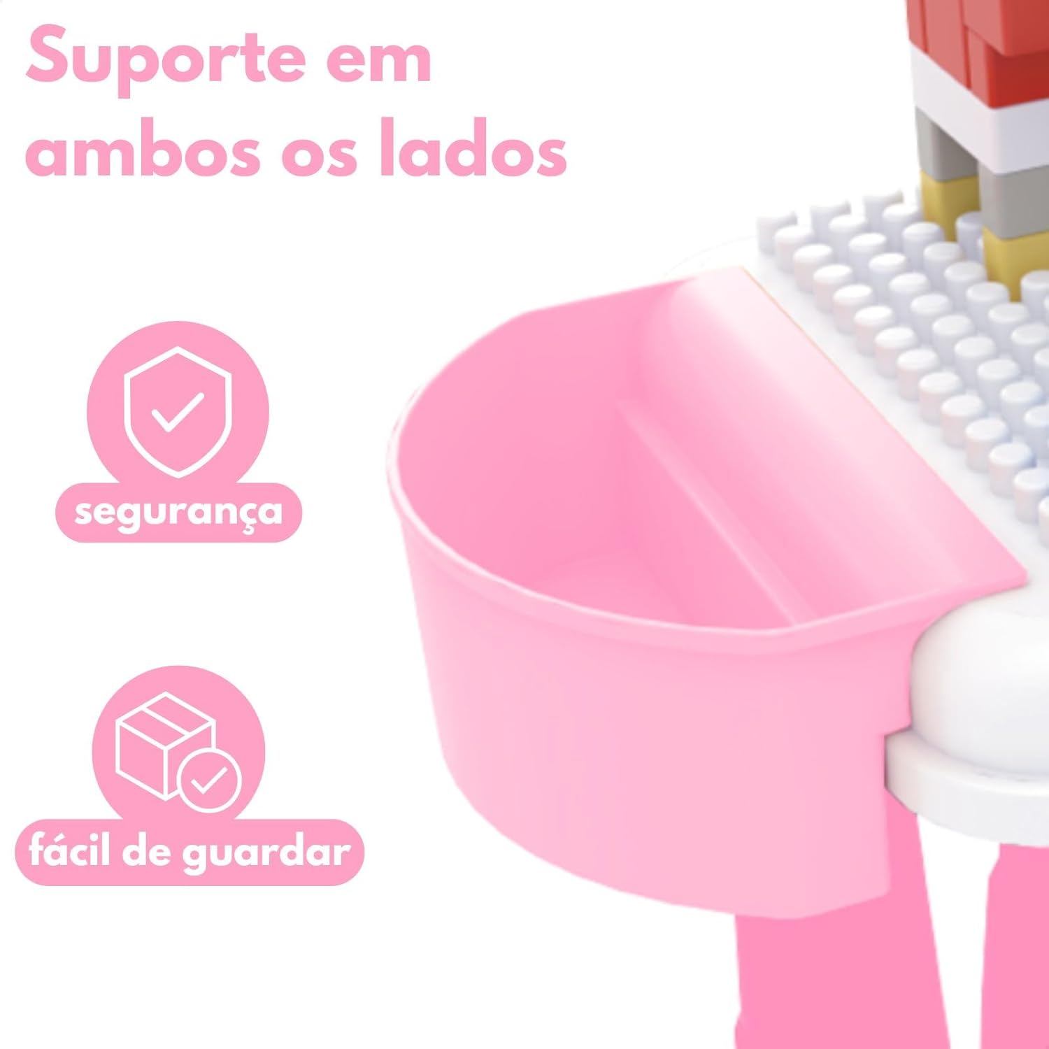 Mesa de Atividades Interativa Educativa Infantil Com Blocos de Montar Coloridos - Imagem 4
