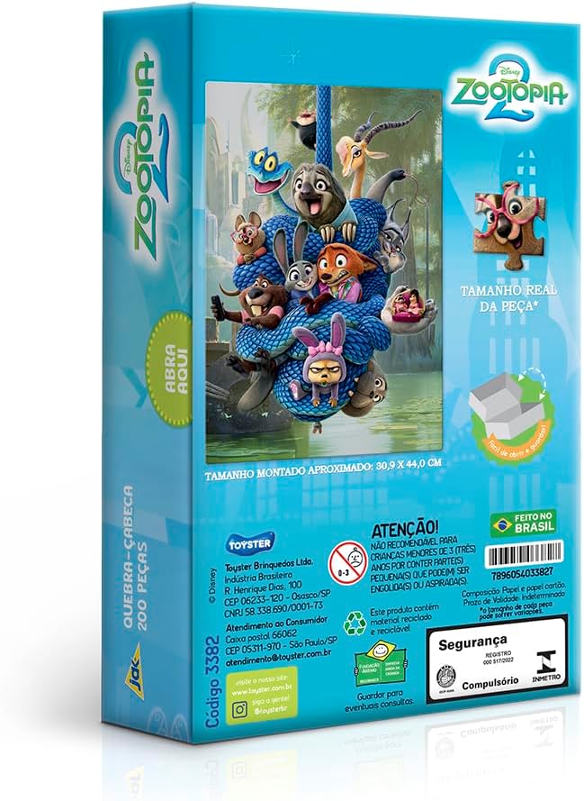 Toyster - Zootopia 2 - Quebra-Cabeça 200 Peças - 7 Anos - Disney - JAK - Imagem 2