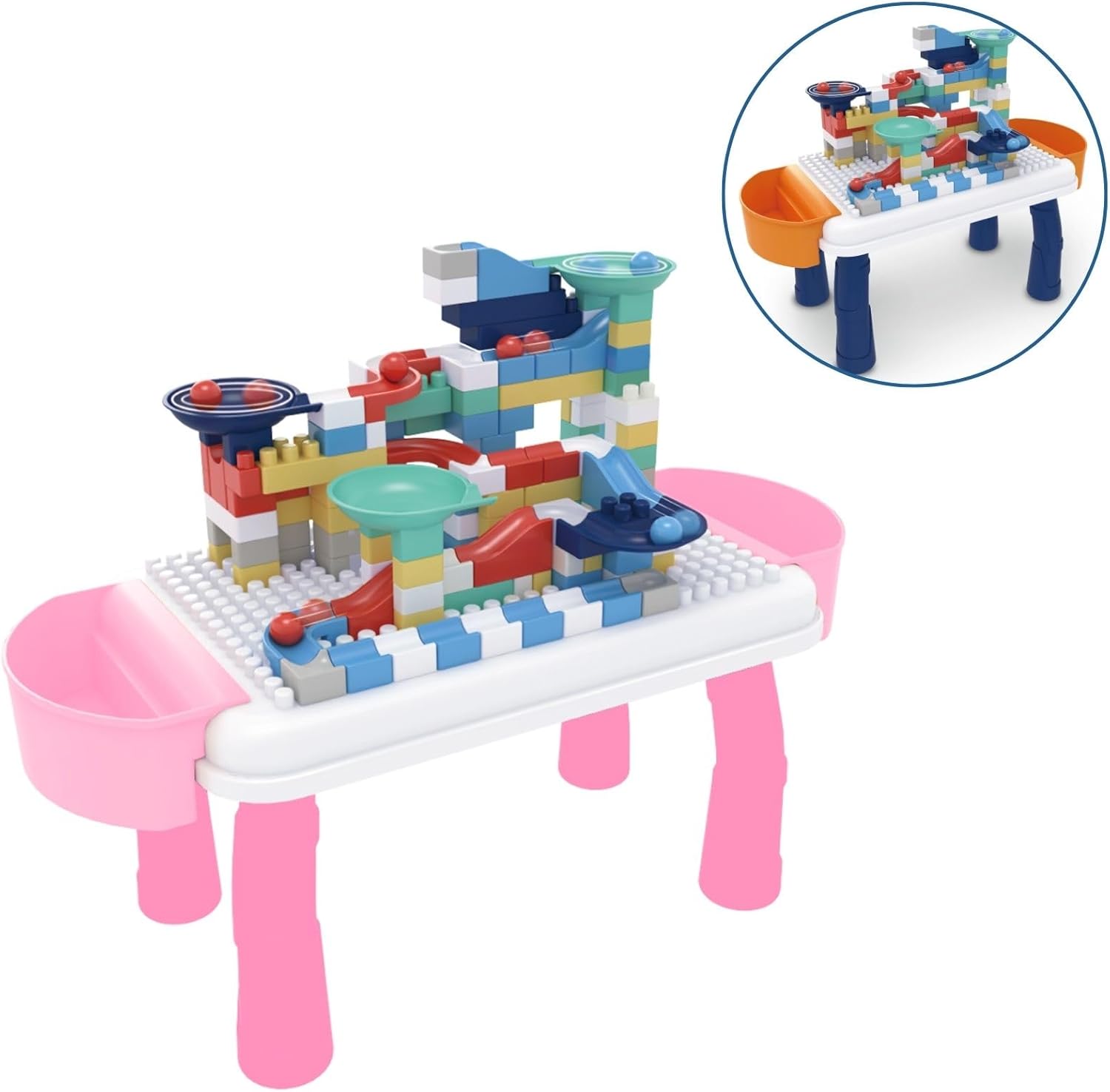 Mesa de Atividades Interativa Educativa Infantil Com Blocos de Montar Coloridos - Imagem 7