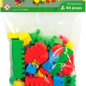 Blocos de Montar Bloquinhos 64 Peças, GGB Plast