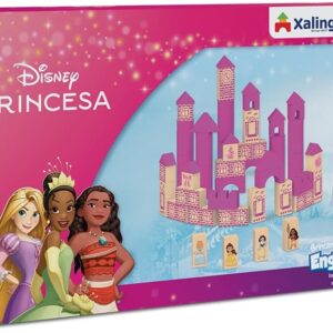 Xalingo Blocos de Montar Brincando de Engenheiro Princesa Disney Madeira 80 Peças