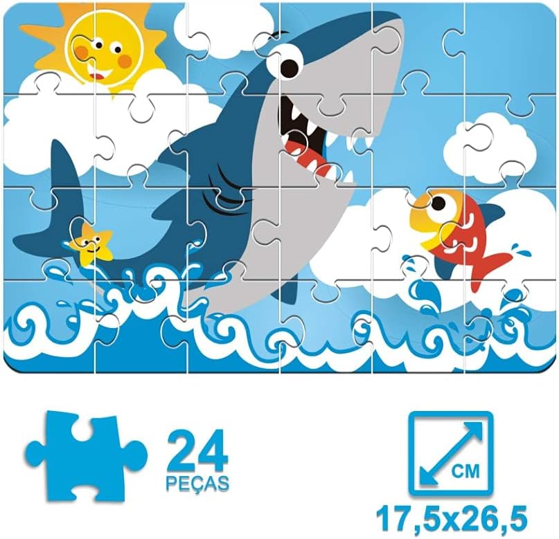 Pais & Filhos Quebra - Cabeça Tubarão - 24 Pçs, Sortidas - Imagem 2
