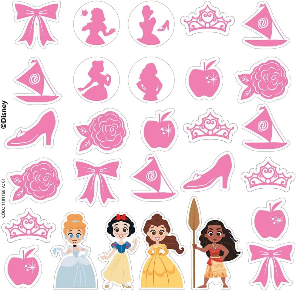 Xalingo Blocos de Montar Brincando de Engenheiro Princesa Disney Madeira 80 Peças - Imagem 3