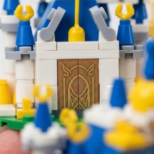 Blocos de Montar Castelo Infantil 6 em 1, com 137 Peças, Azul e Amarelo