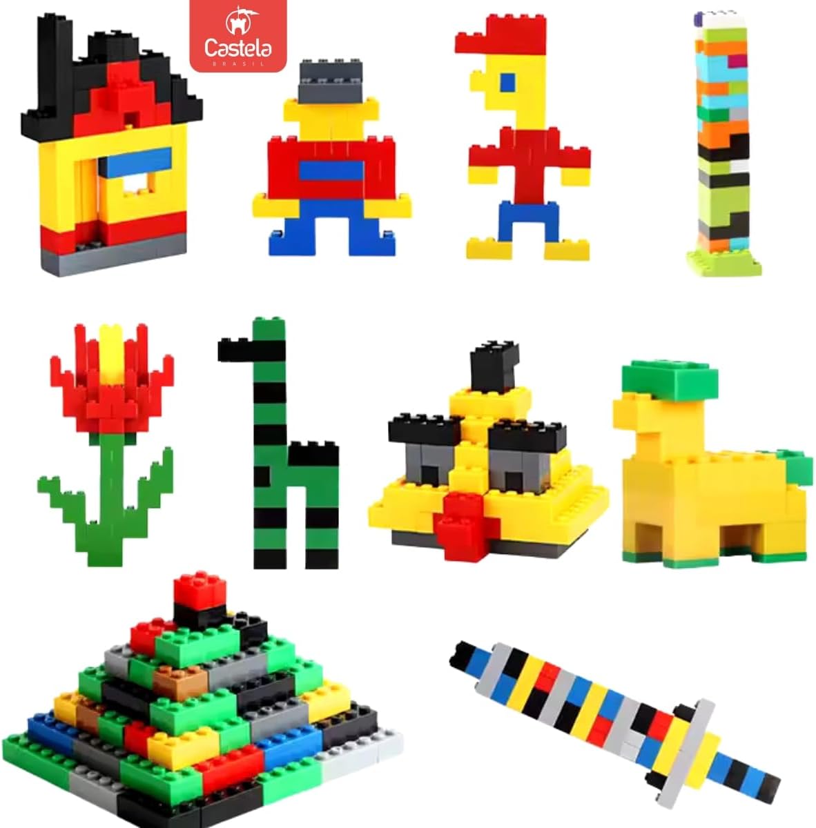 Brinquedo Blocos De Montar Educativo 1000 Peças Castela - Imagem 6