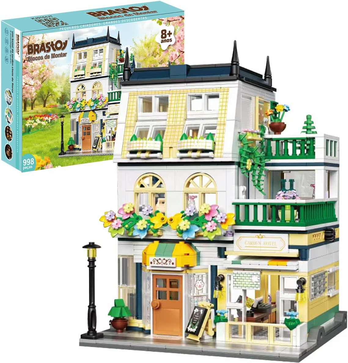 Blocos de Montar Construção City Garden Hotel - Modelos de Casas, Blocos para Adultos e Adolescentes