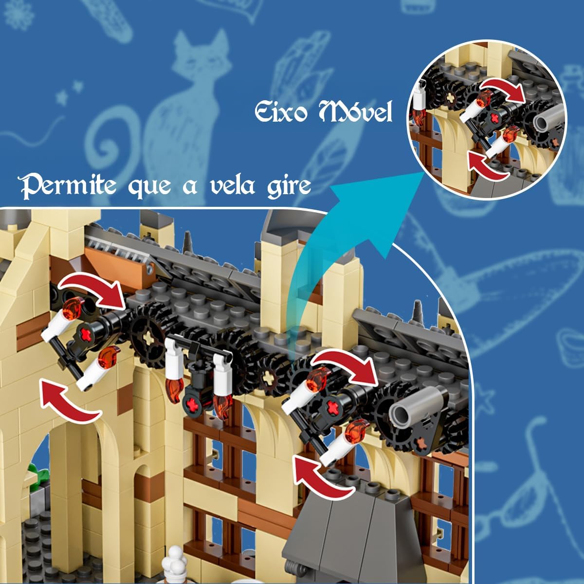 Conjunto de Blocos de Montar Construção Sala Mágica (Magic Hall) - Castelo Criativo, Brinquedo Modelo Colecionável - Imagem 4