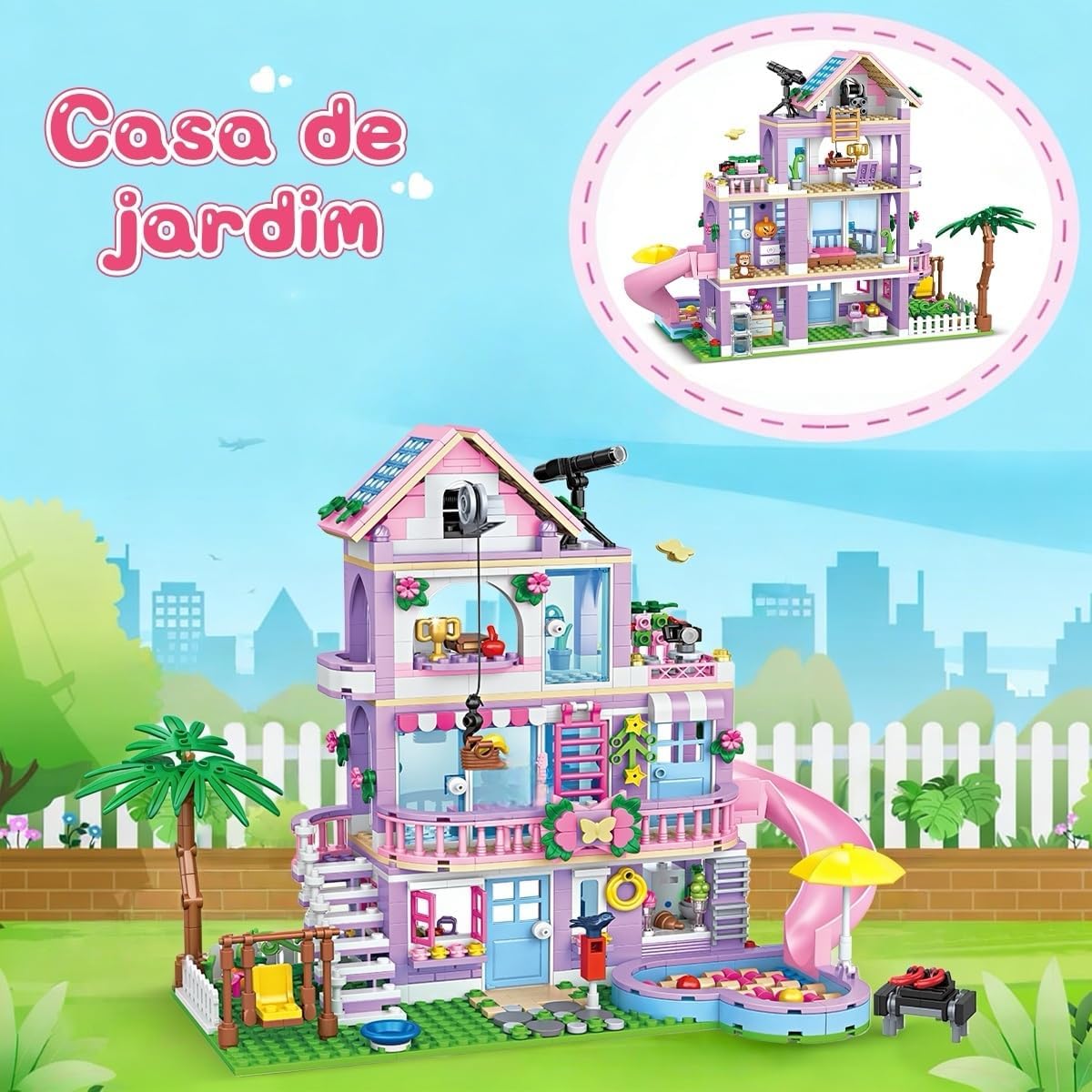 Blocos de Montar Construção Conjunto de Vila – Blocos Padrão para Crianças 6+ Anos (775 Peças) - Imagem 3