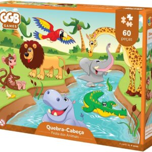 Puzzle Quebra Cabeça Infantil Festa Dos Animais 60 Peças