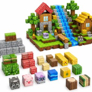 Blocos de Montar Magnéticos 72 Peças Infantil – Kit Construção Criativa 3D Educativo, Estimula Coordenação, Imaginação e Raciocínio – Brinquedo Interativo para Crianças