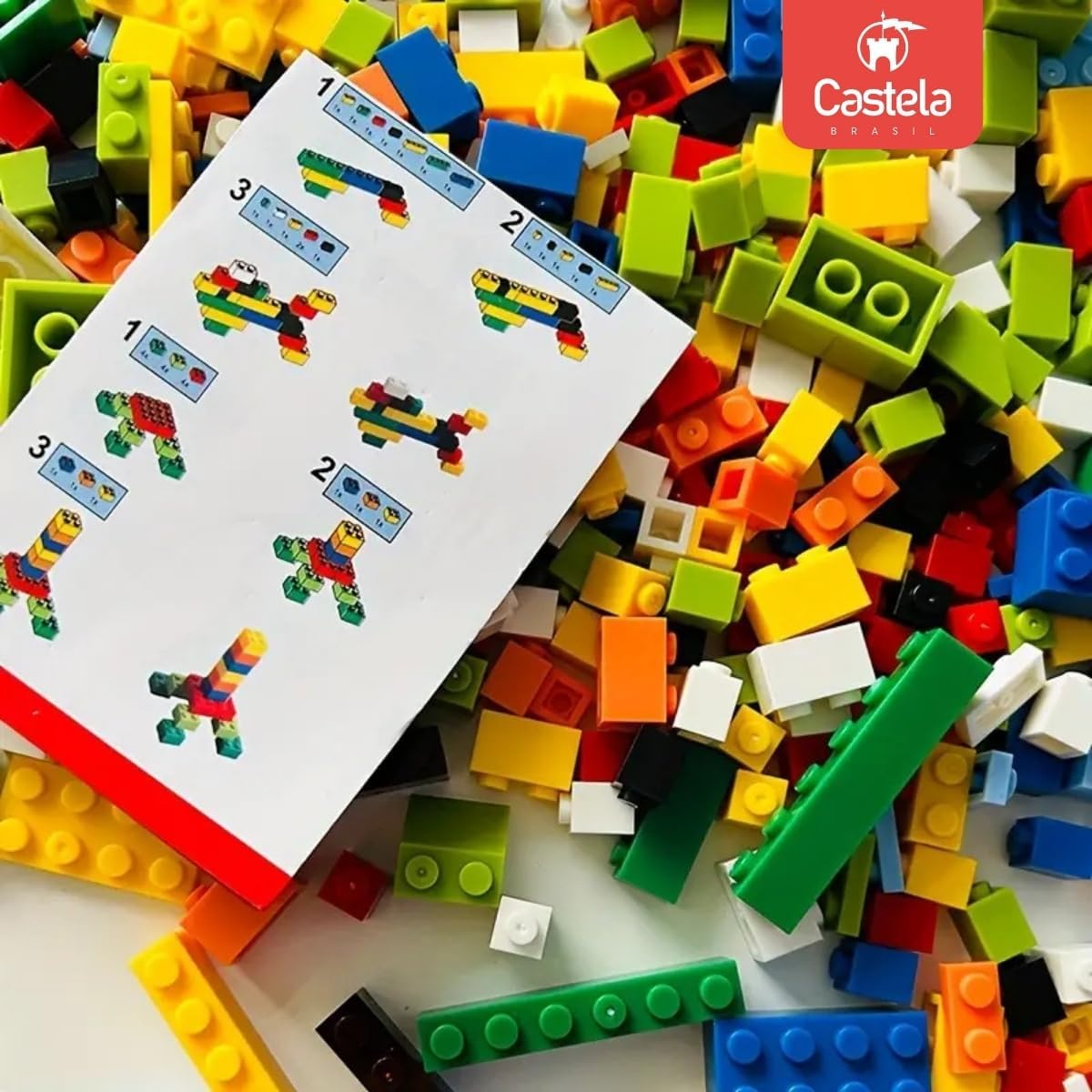 Brinquedo Blocos De Montar Educativo 1000 Peças Castela - Imagem 5