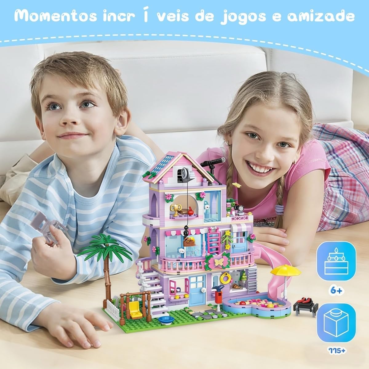 Blocos de Montar Construção Conjunto de Vila – Blocos Padrão para Crianças 6+ Anos (775 Peças) - Imagem 6