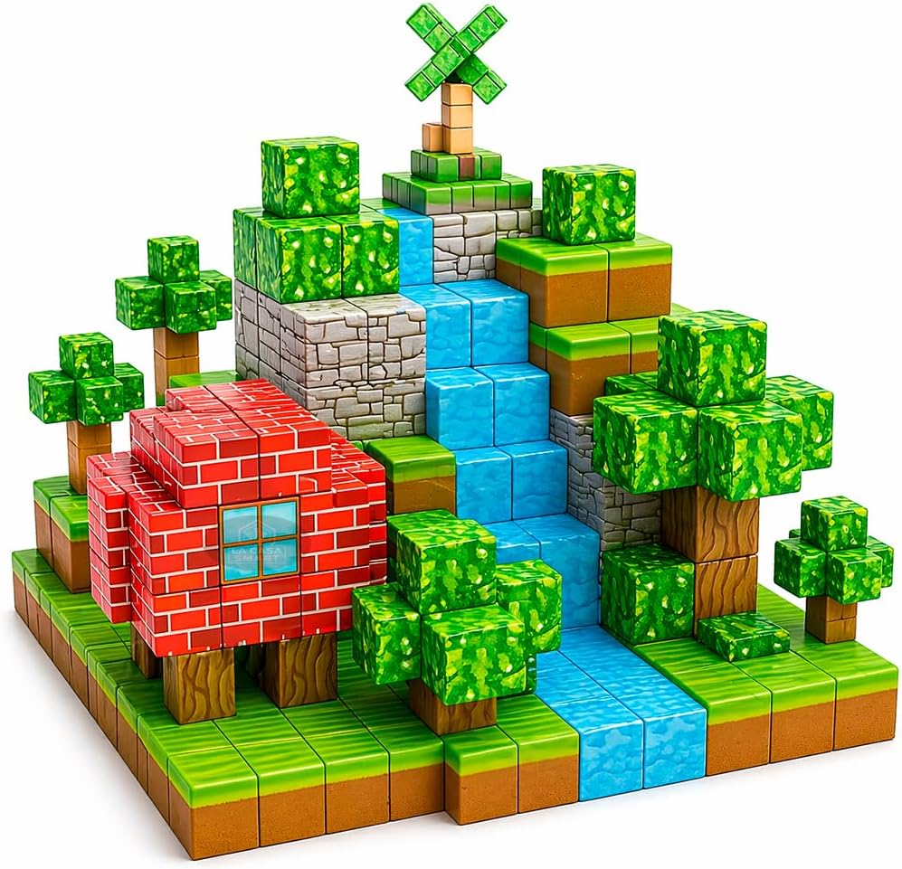 Blocos Magneticos De Montar 60 Peças Cubo Estilo Pixel Forte Imantado - Brinquedo Magnetico Infantil De Montar Criativo 3+ Anos - Imagem 5