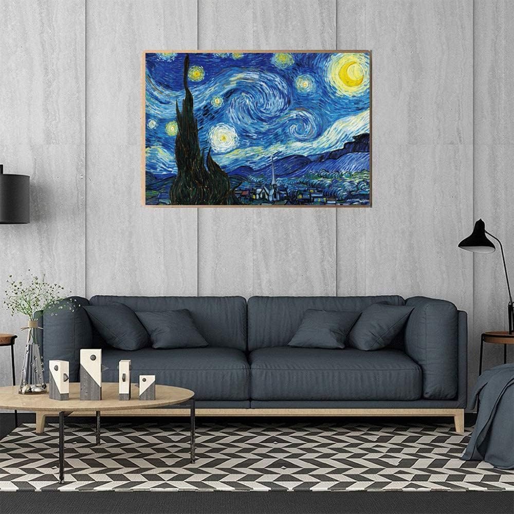 Quebra-Cabeça 2000 Peças - A Noite Estrelada (The Starry Night), Van Gogh | Com Pôster em Tamanho Real | Premium | Adulto e Infantil | Relaxamento, Desafio e Presente Criativo |100x70cm Montado - Imagem 6