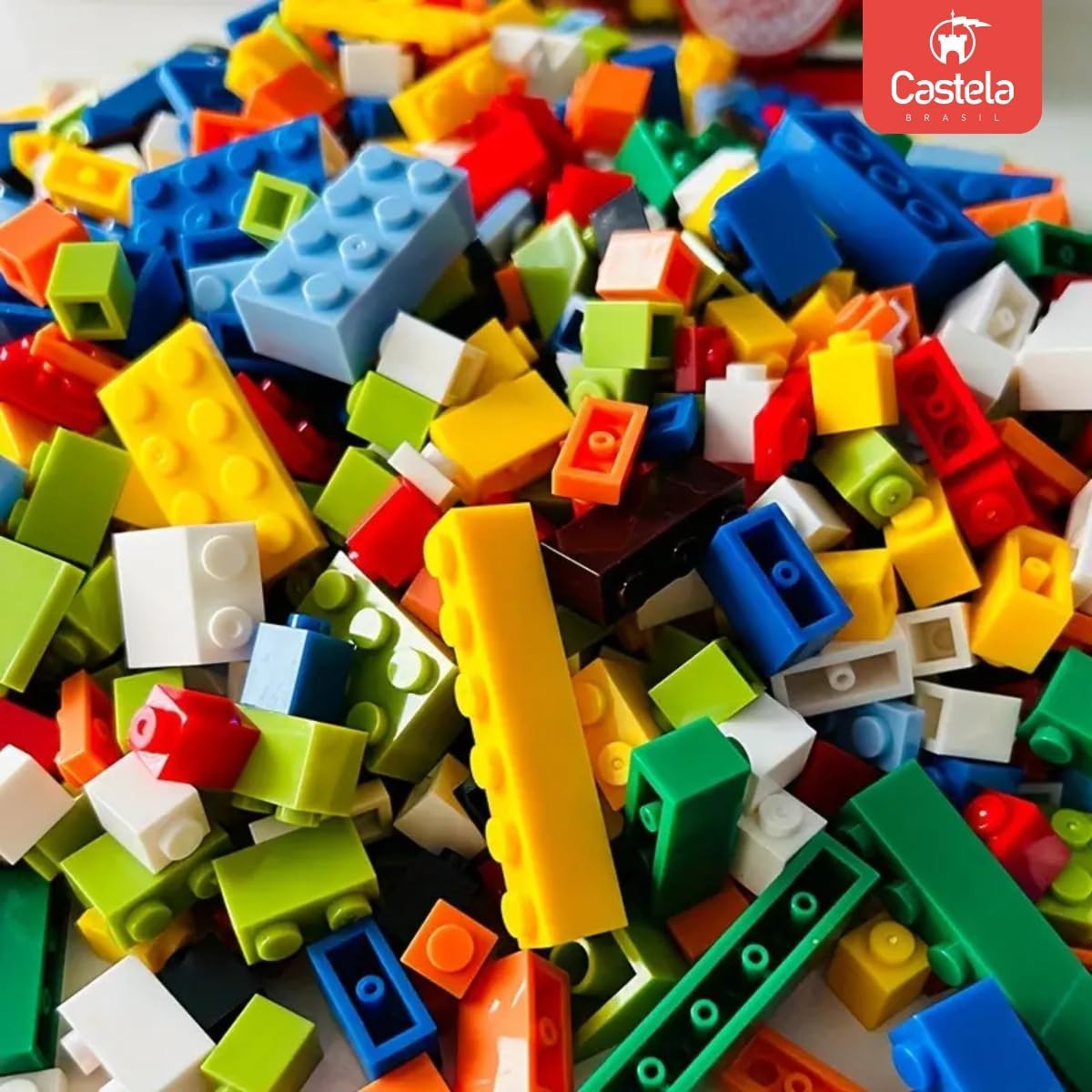 Brinquedo Blocos De Montar Educativo 1000 Peças Castela - Imagem 7
