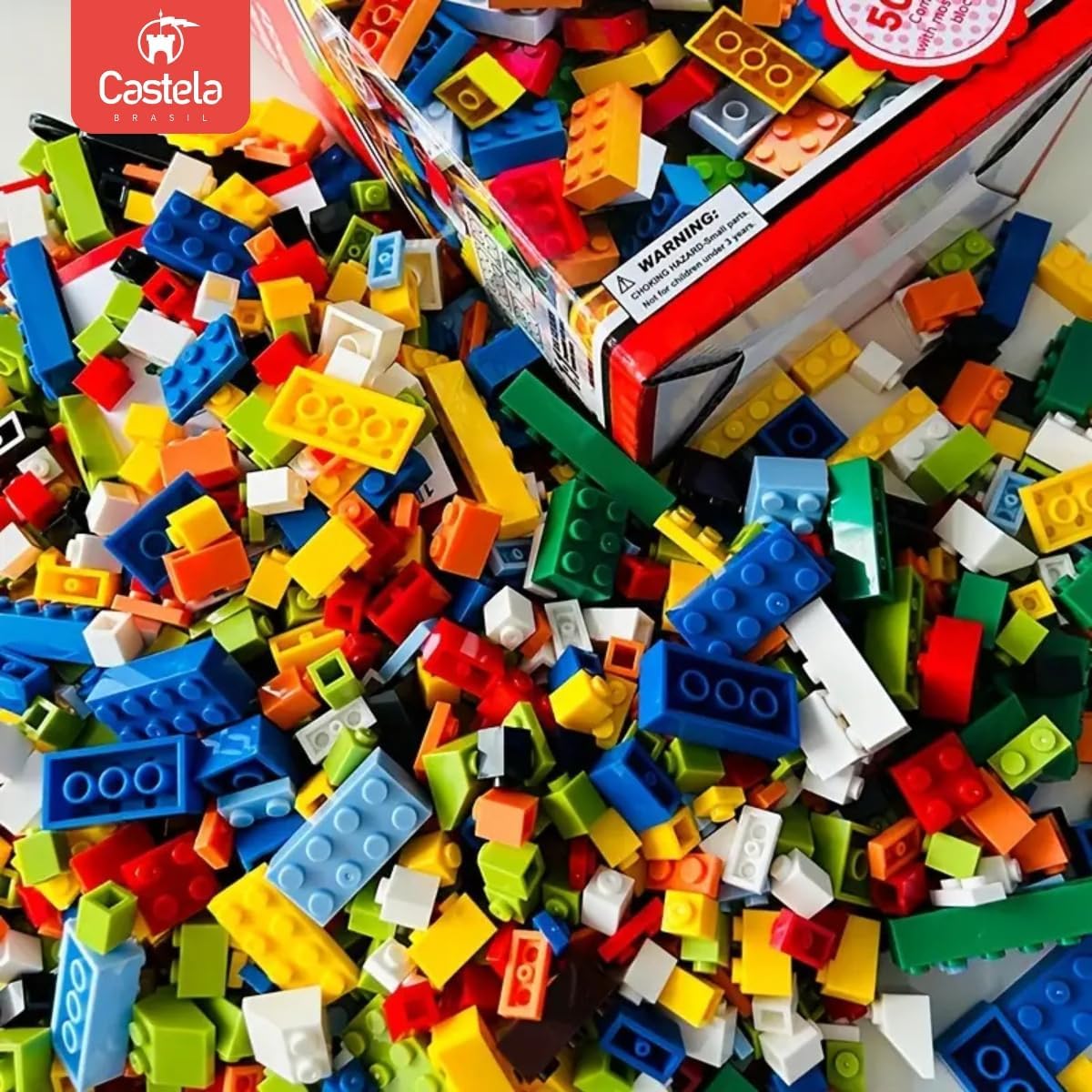 Brinquedo Blocos De Montar Educativo 1000 Peças Castela - Imagem 9