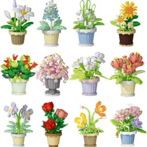 Bloco de Montar Colecionável Flor Decorativa Kidino Envio Sortido de 1 Unidade das 12 Disponíveis Conforme imagens