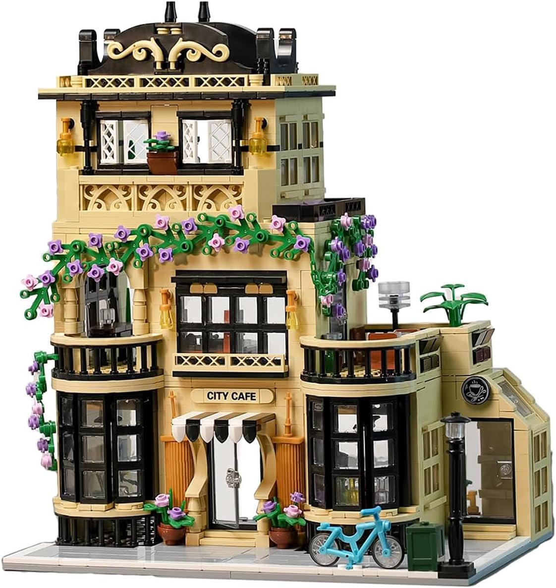 Blocos de Montar Construção Brinquedo STEM Arquitetura Edifício Casa de Café DIY 4.9mm Compatível (1443 Peças) - Imagem 8