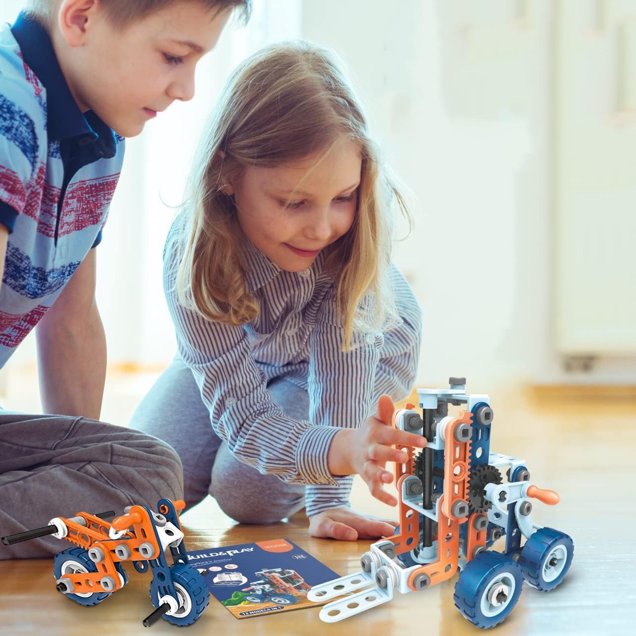 Brastoy Blocos De Construção Conjunto De Aprendizagem Brinquedos STEM Infantil (152 Peças) - Imagem 4