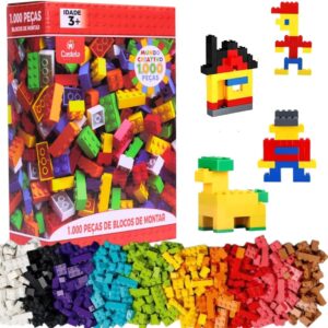 Brinquedo Blocos De Montar Educativo 1000 Peças Castela
