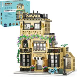 Blocos de Montar Construção Brinquedo STEM Arquitetura Edifício Casa de Café DIY 4.9mm Compatível (1443 Peças)