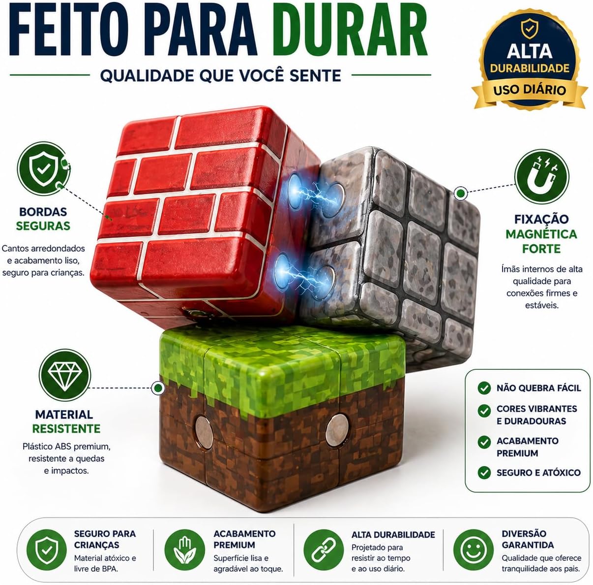 Blocos de Montar Magnéticos 72 Peças Infantil – Kit Construção Criativa 3D Educativo, Estimula Coordenação, Imaginação e Raciocínio – Brinquedo Interativo para Crianças - Imagem 8