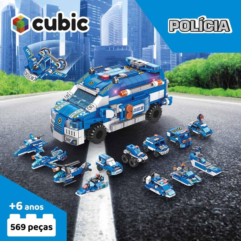 Blocos de Montar Cubic 25 em 1 Pol�cia 569 Pe�as Multikids - BR1619 - Imagem 4
